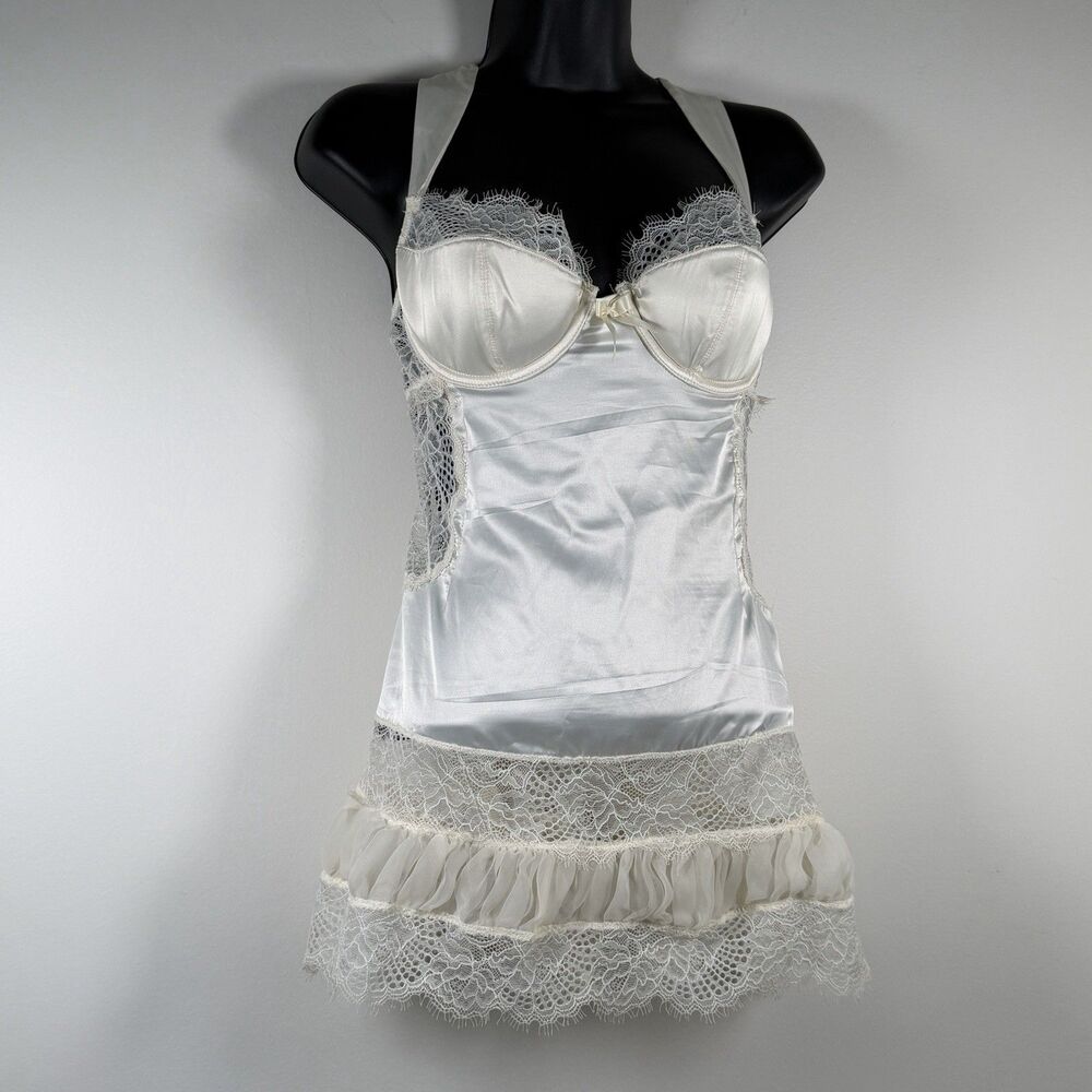Victoria’s Secret Sexy Little Things Bridal Wedding White Lingerie Sz 36C